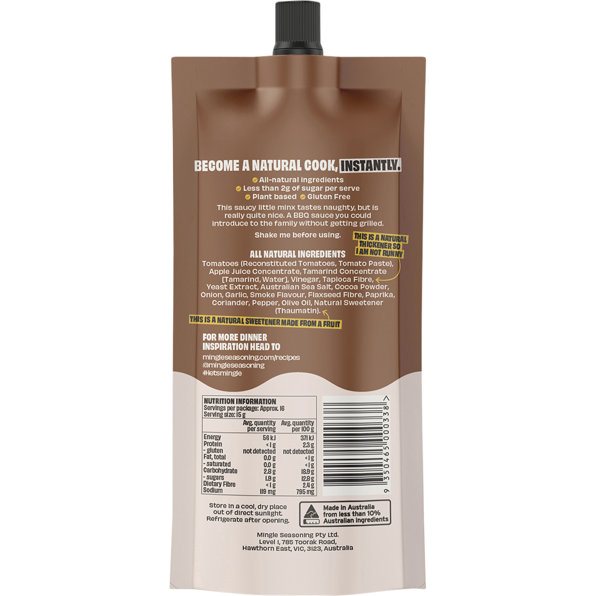 Mingle - BBQ All Natural Sauce 250g