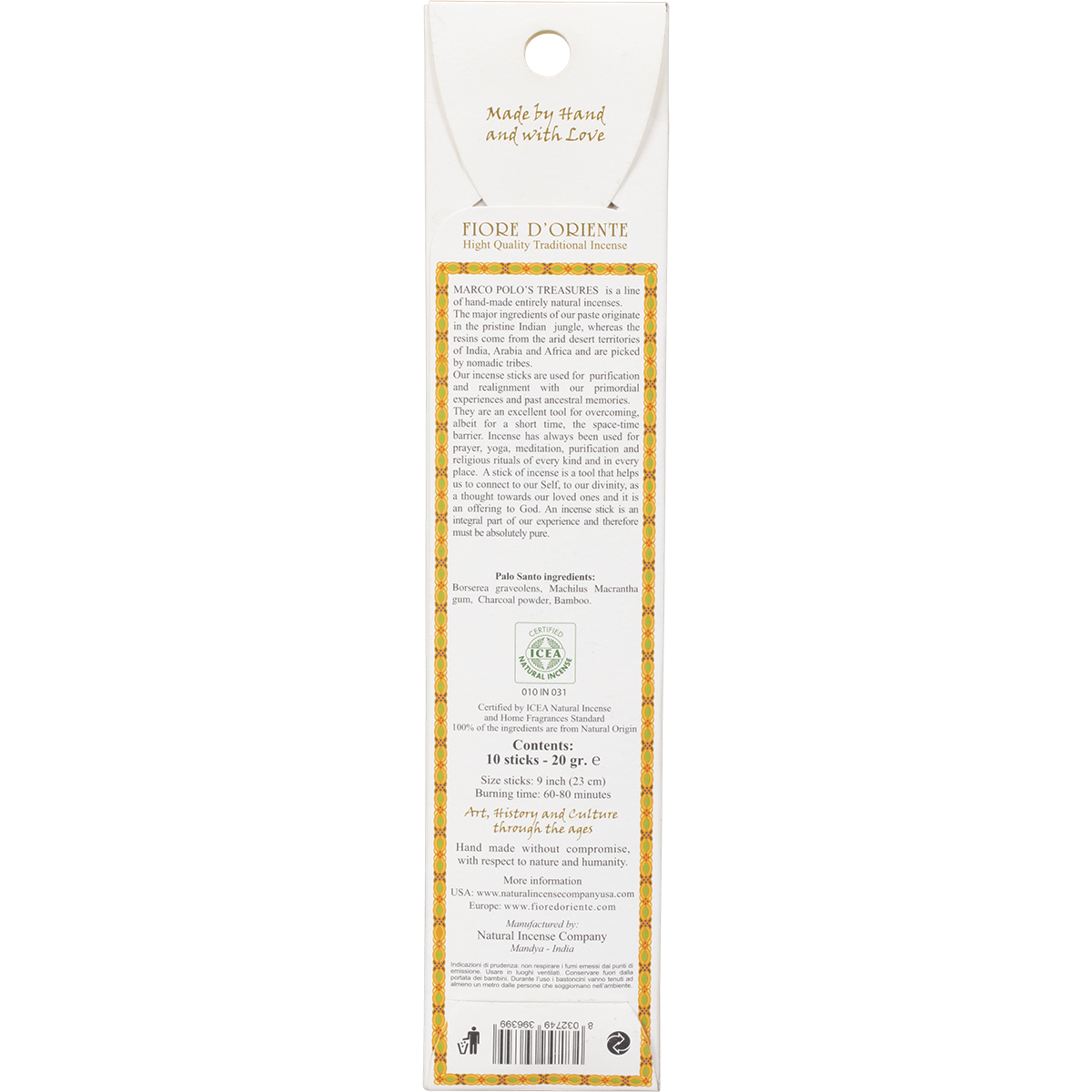 Marco Polo's - Incense Sticks Palo Santo 10pk