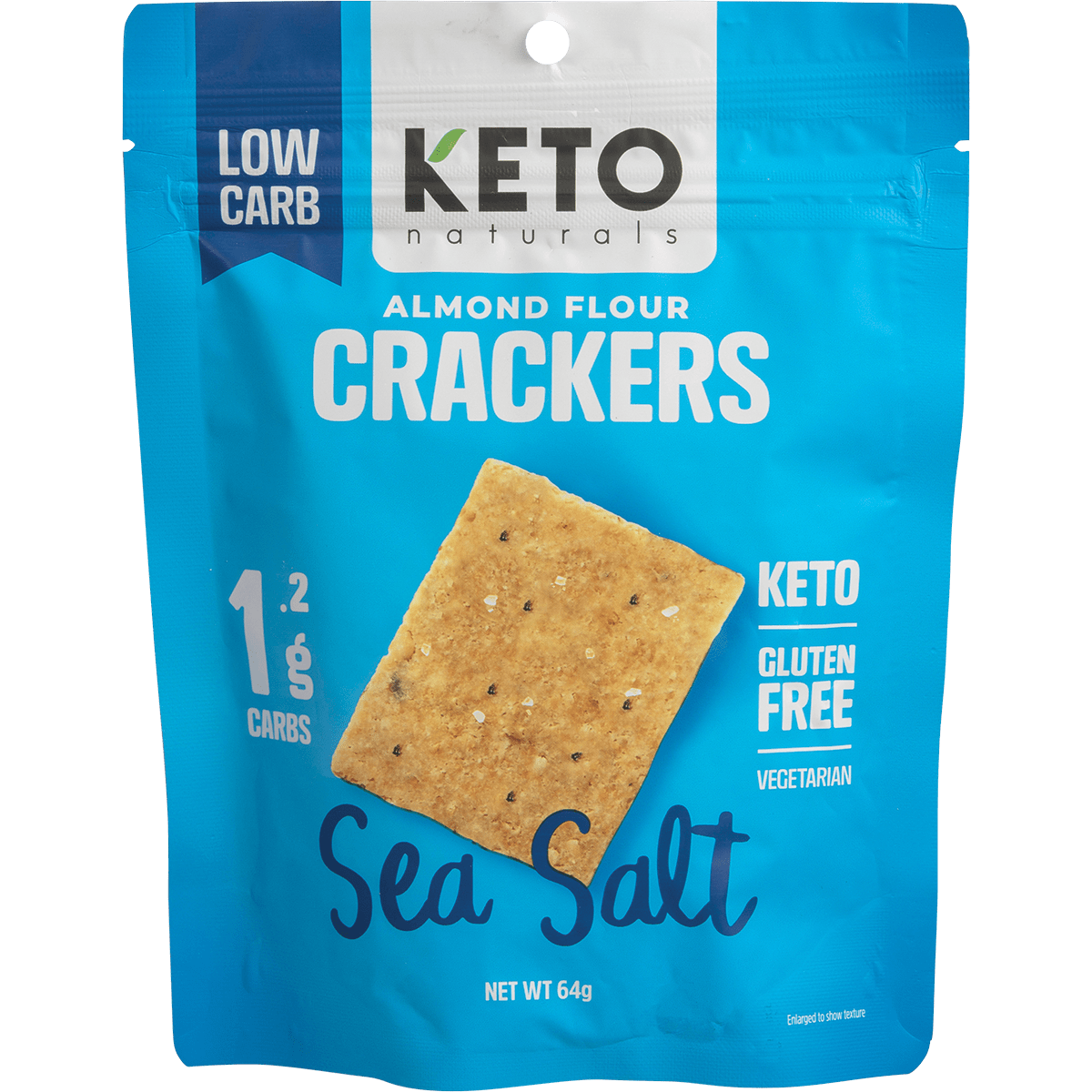 Keto Naturals - Almond Flour Crackers Sea Salt 64g