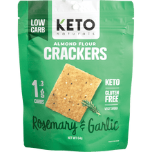 Keto Naturals - Almond Flour Crackers Rosemary & Garlic 64g