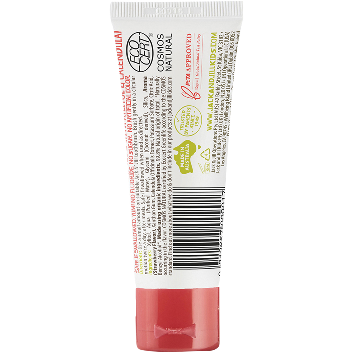 Jack n Jill - Toothpaste Children Strawberry Fluoride Free 50g