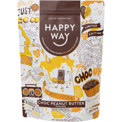 Happy Way - Whey Protein Powder Choc Peanut Butter 500g
