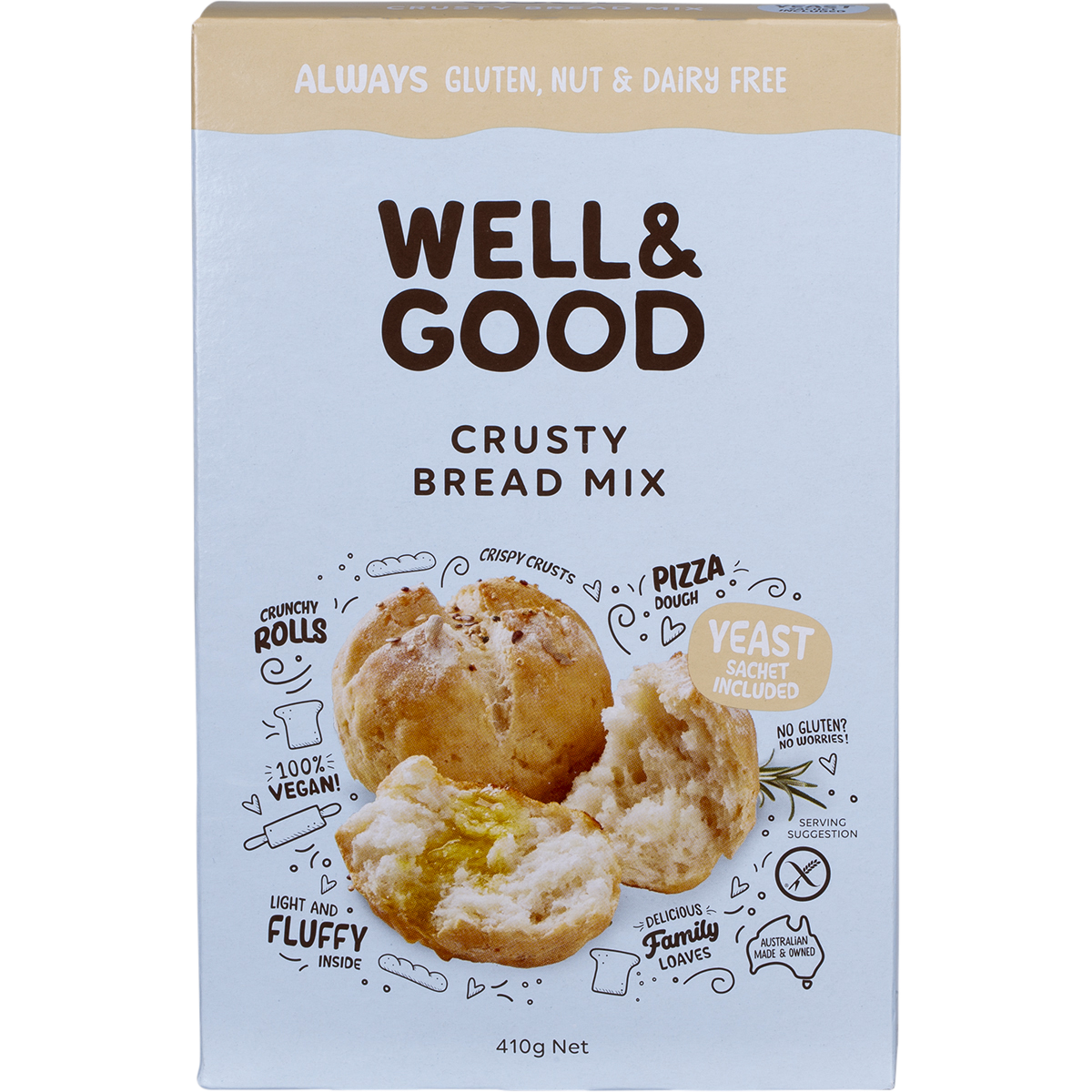 Well & Good - Crusty Bread Mix 410g