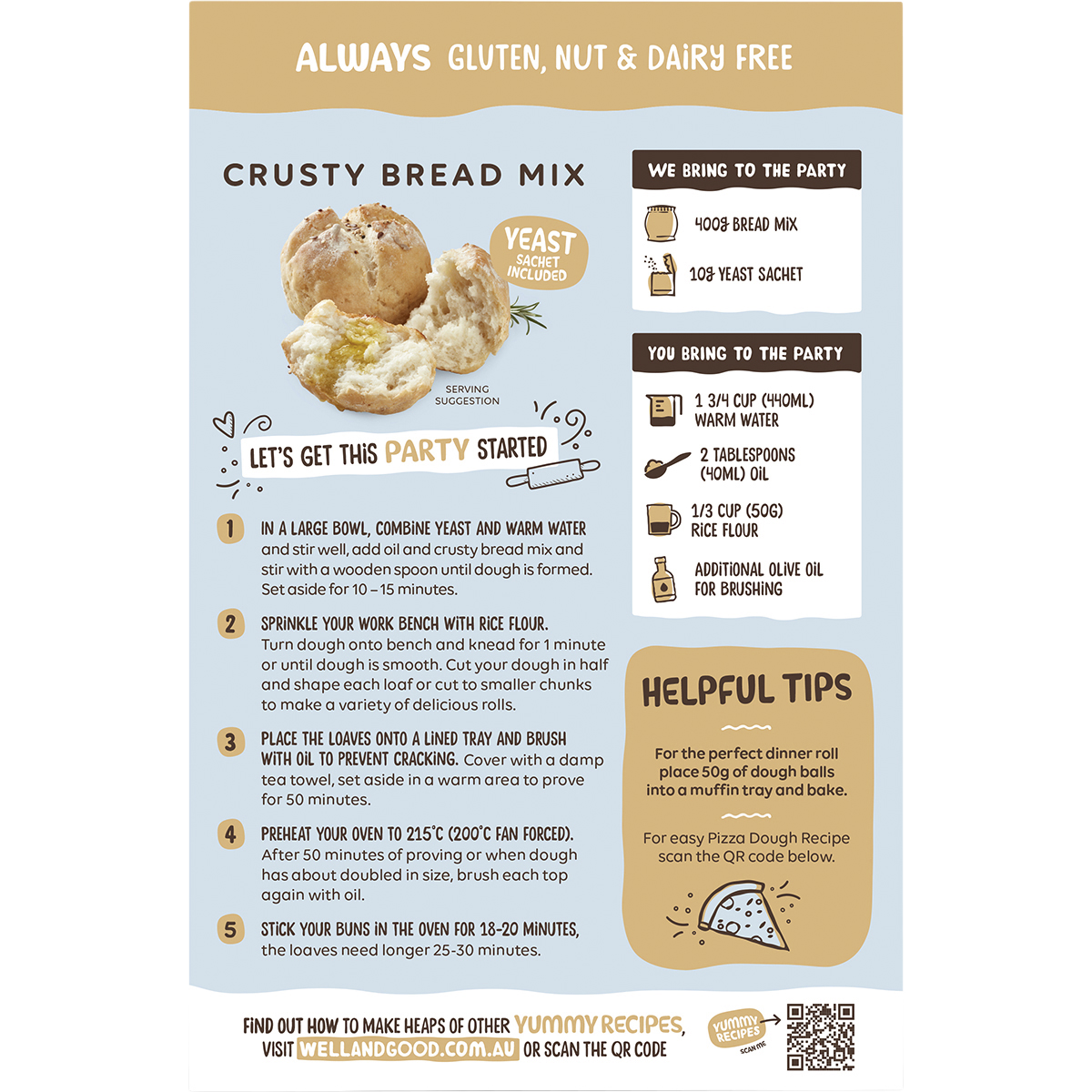 Well & Good - Crusty Bread Mix 410g