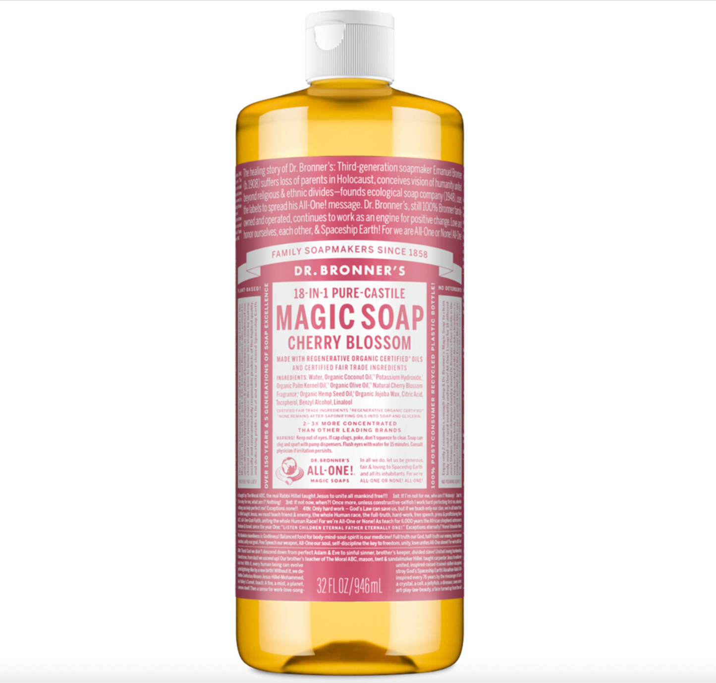 Dr Bronners - Cherry Blossom Pure-Castile Magic Liquid Soap 946ml