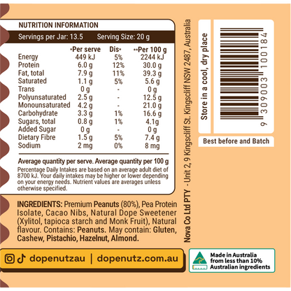 Dope Nutz - Peanut Butter Choc Crunch 325g