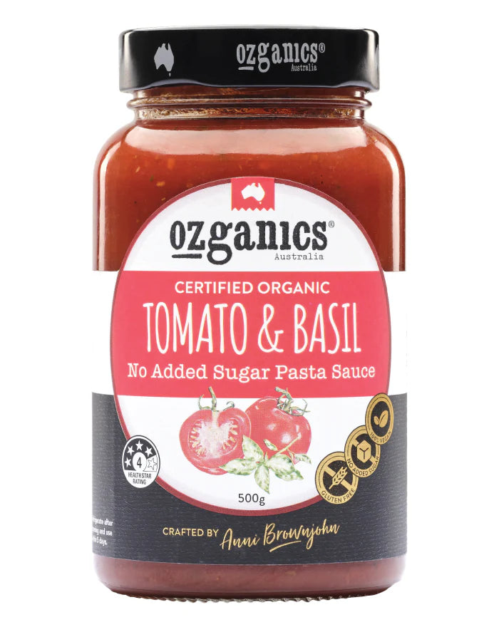 Ozganics - Tomato & Basil Pasta Sauce 500g