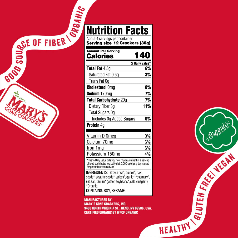 Mary's Gone Crackers - Herb Crackers 184g