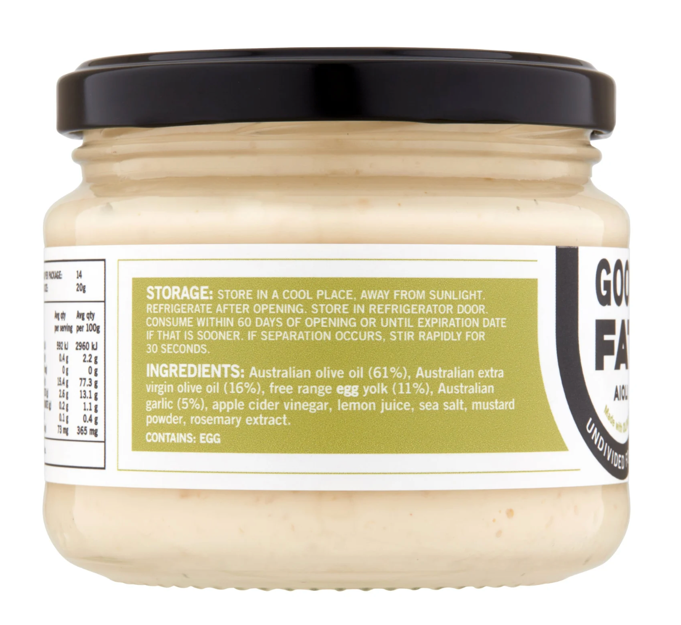 Undivided Food Co - Good Fat Aioli 280g