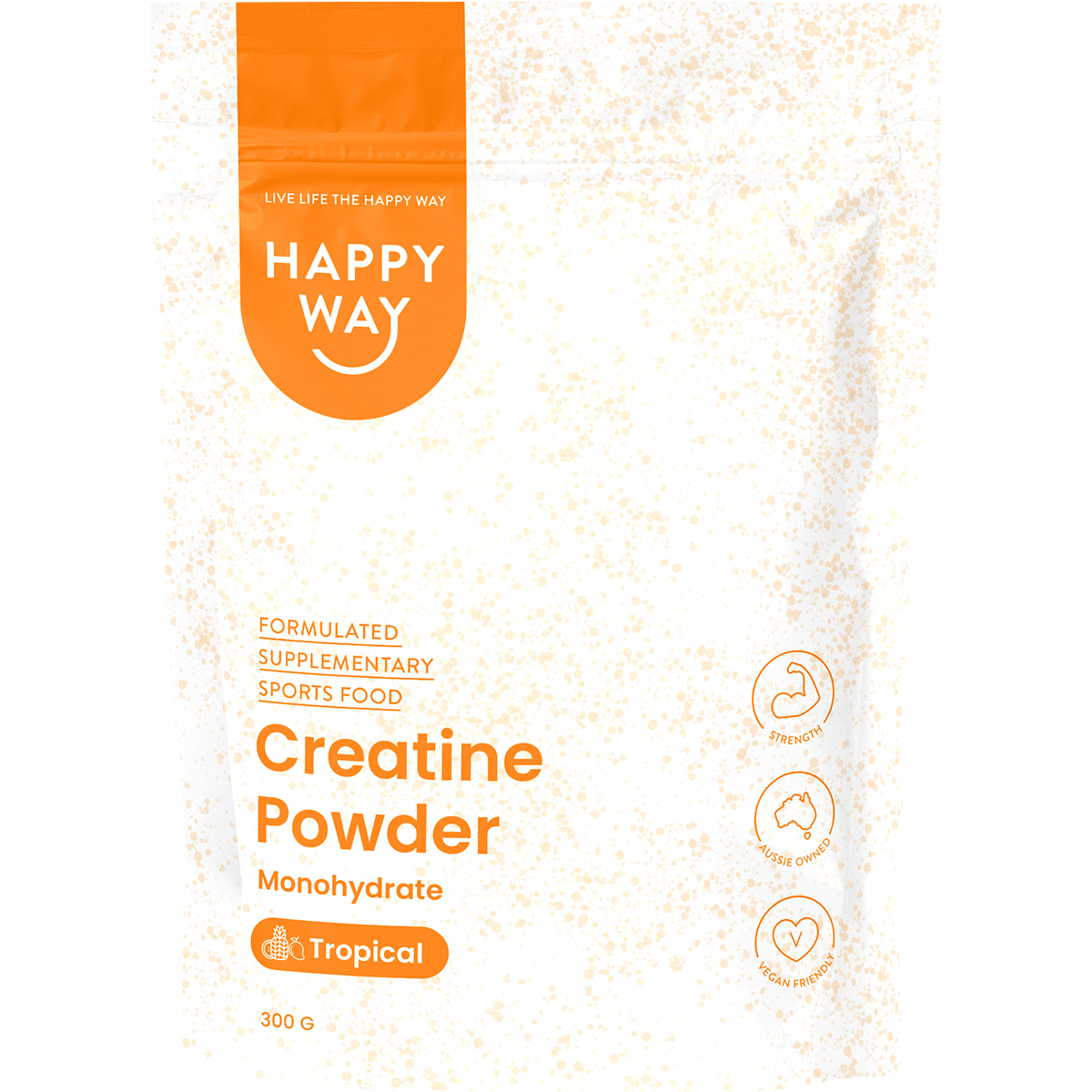 Happy Way - Creatine Powder Monohydrate Tropical 300g