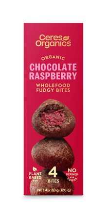 Ceres Organics - Organic Wholefood Fudgy Bites, Chocolate Raspberry 4pk 120g