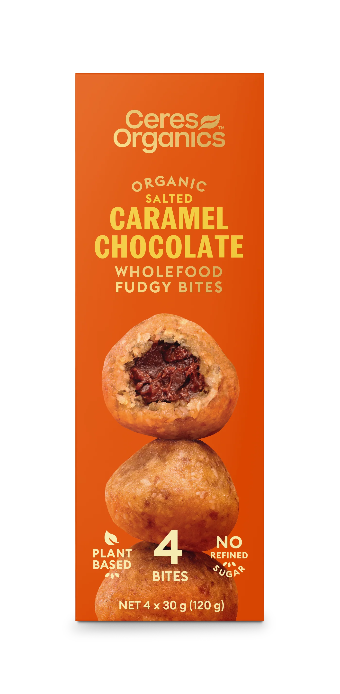 Ceres Organics - Organic Wholefood Fudgy Bites, Caramel Chocolate 4pk 120g