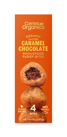 Ceres Organics - Organic Wholefood Fudgy Bites, Caramel Chocolate 4pk 120g