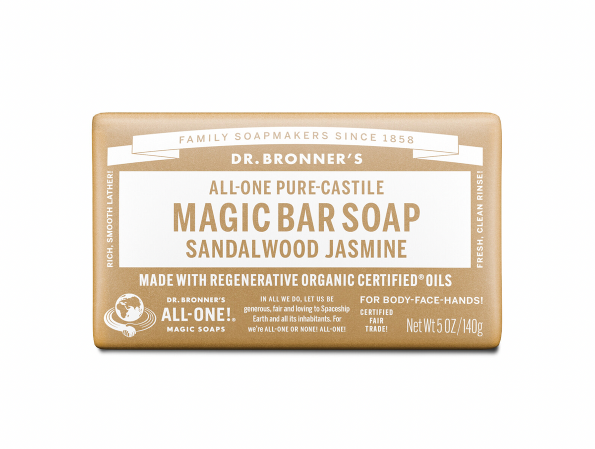 Dr Bronners - Sandalwood Jasmine Pure-Castile Magic Bar Soap 140g