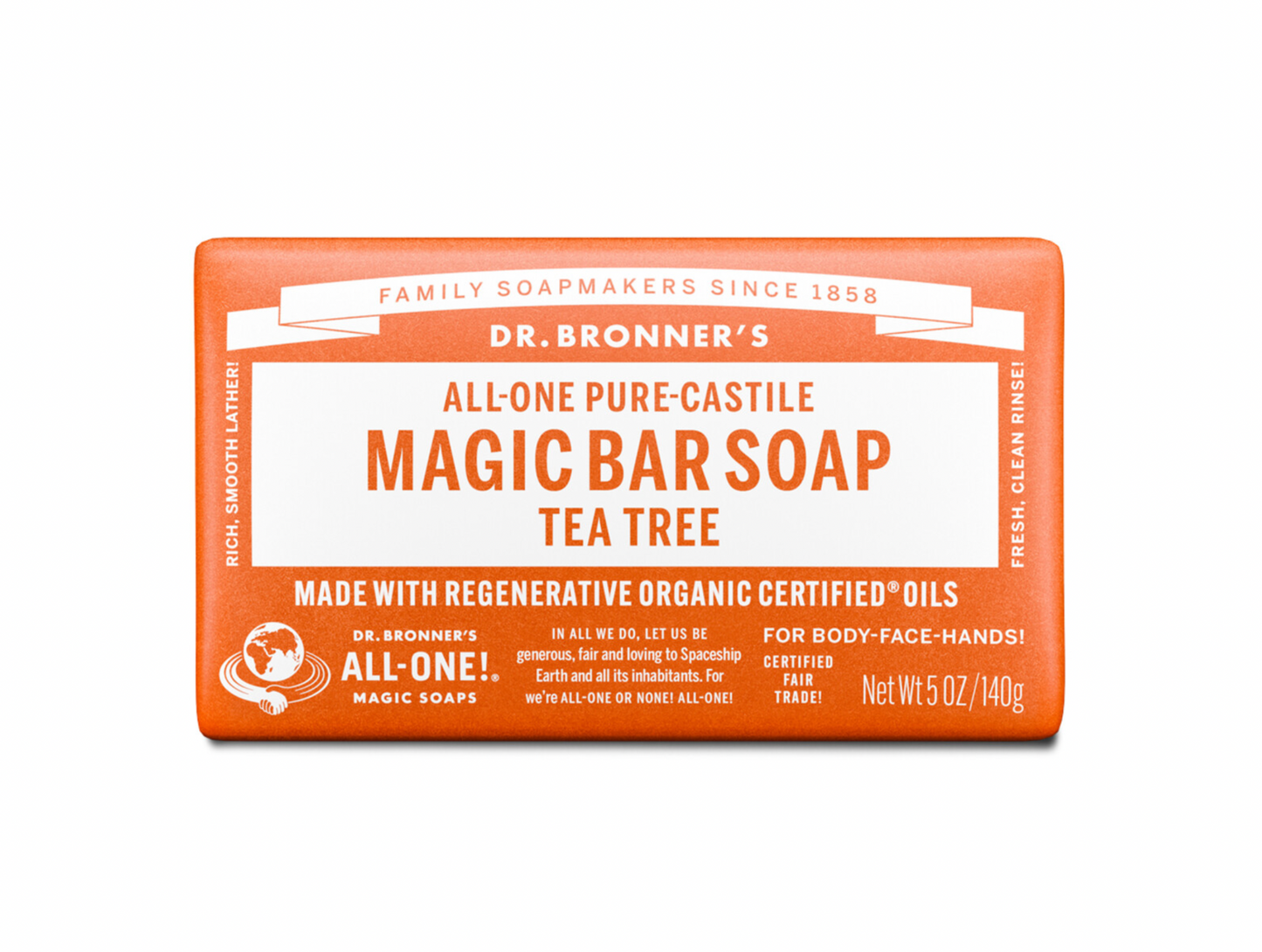 Dr Bronners - Tea Tree Pure-Castile Magic Bar Soap 140g