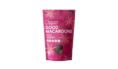 Little Bird Organics - Organics Good Macaroons - Cacao + Raspberry 125g