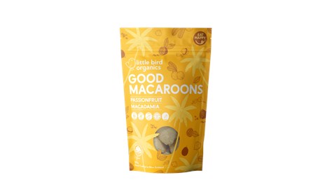 Little Bird Organics - Organics Good Macaroons - Passionfruit + Macadamia 125g
