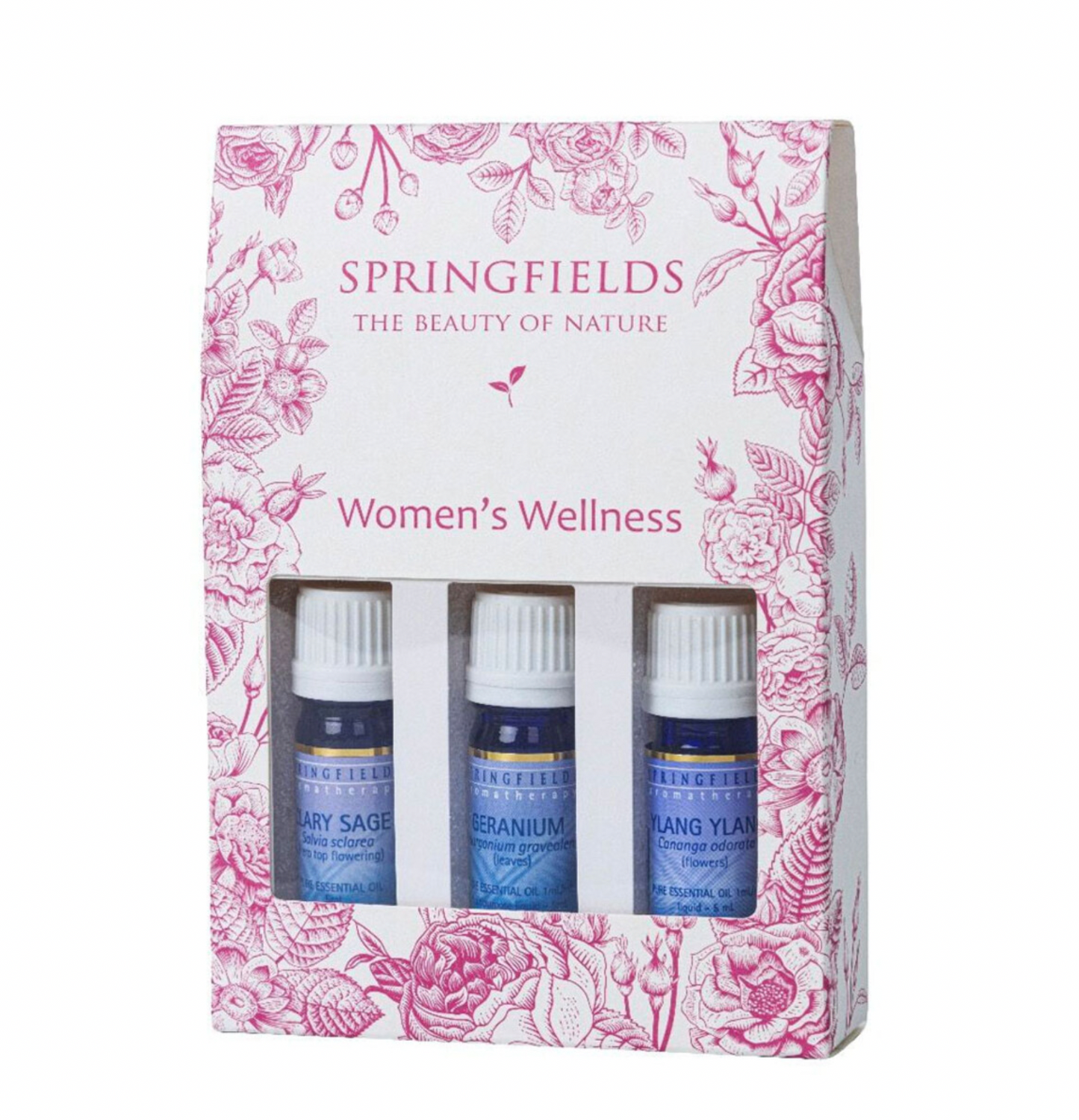 Springfields - Women's Wellness Essential Oils Trio (Clary Sage, Geranium, Ylang Ylang)