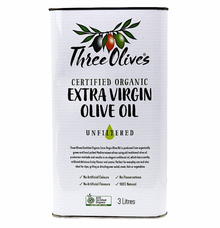 Three Olives - Organic Extra Virgin Olive Oil 3lt