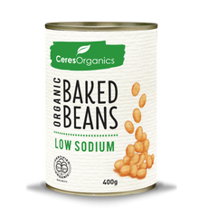 Ceres Organics - Organic Baked Beans, Low Sodium 400g
