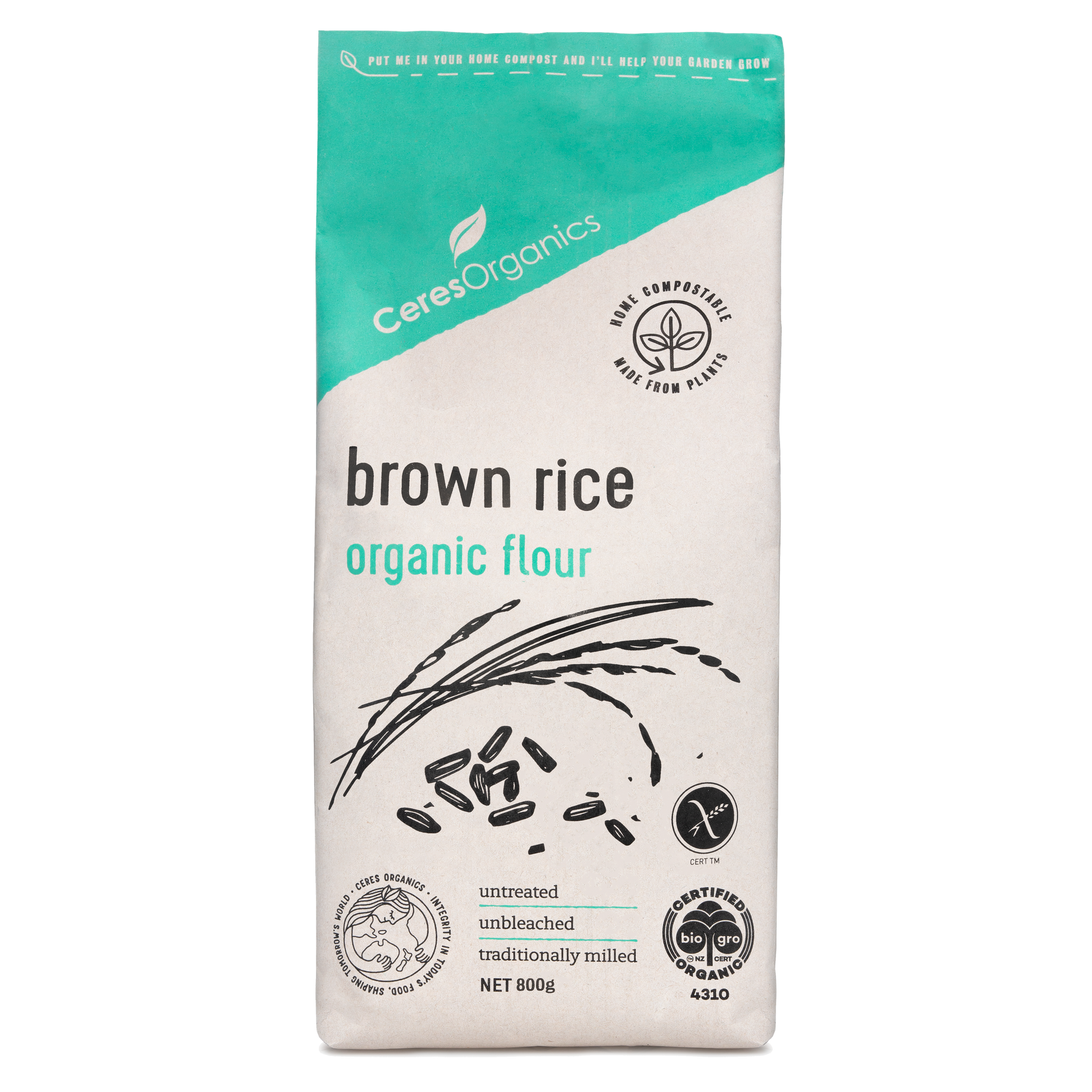 Ceres Organics - Organic Brown Rice Flour 800g