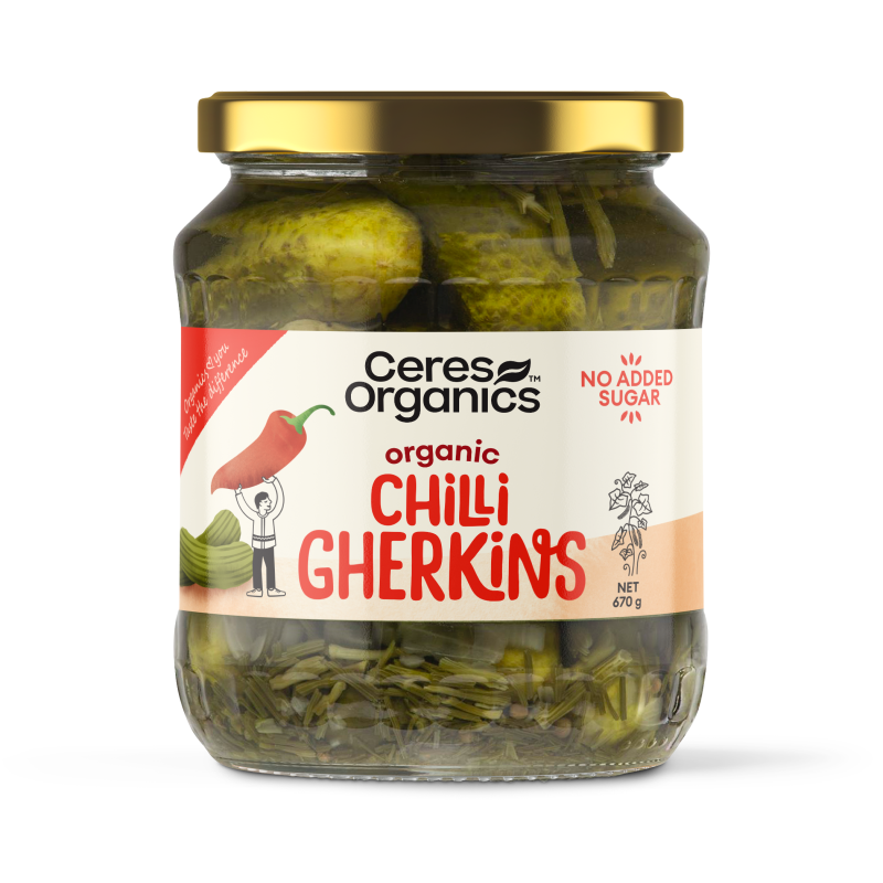 Ceres Organics - Organic Chilli Gherkins 670g