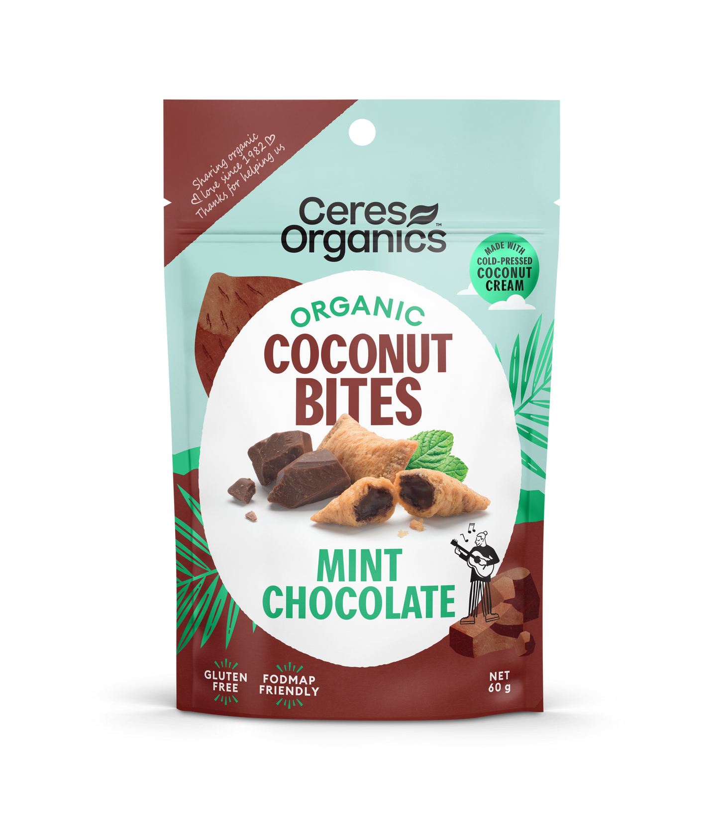 Ceres Organics - Organic Coconut Bites, Mint Chocolate 60g