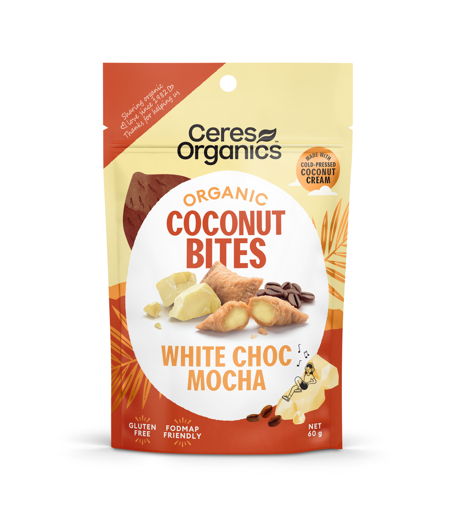 Ceres Organics - Organic Coconut Bites, White Choc Mocha 60g