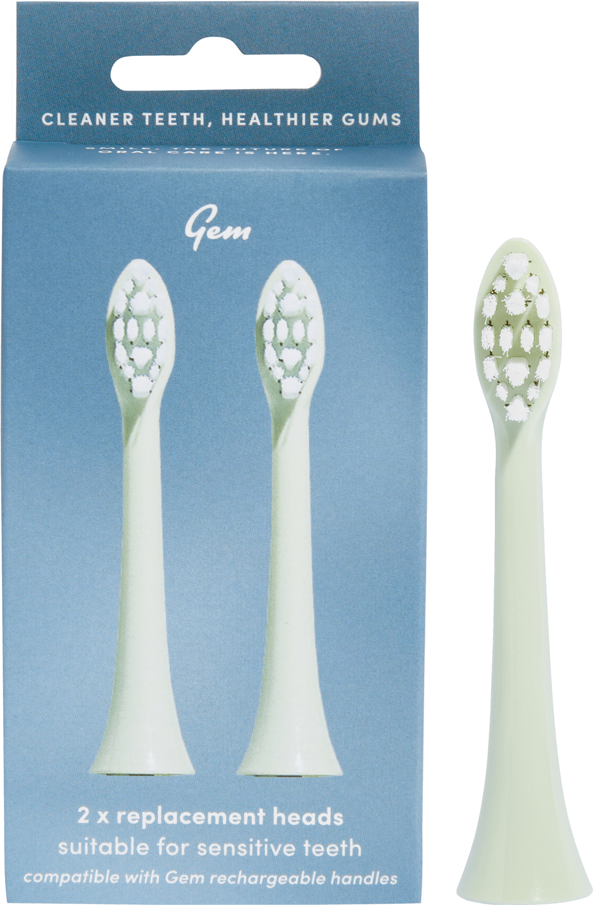 GEM - Electric Toothbrush Replacement Heads Mint 2pk