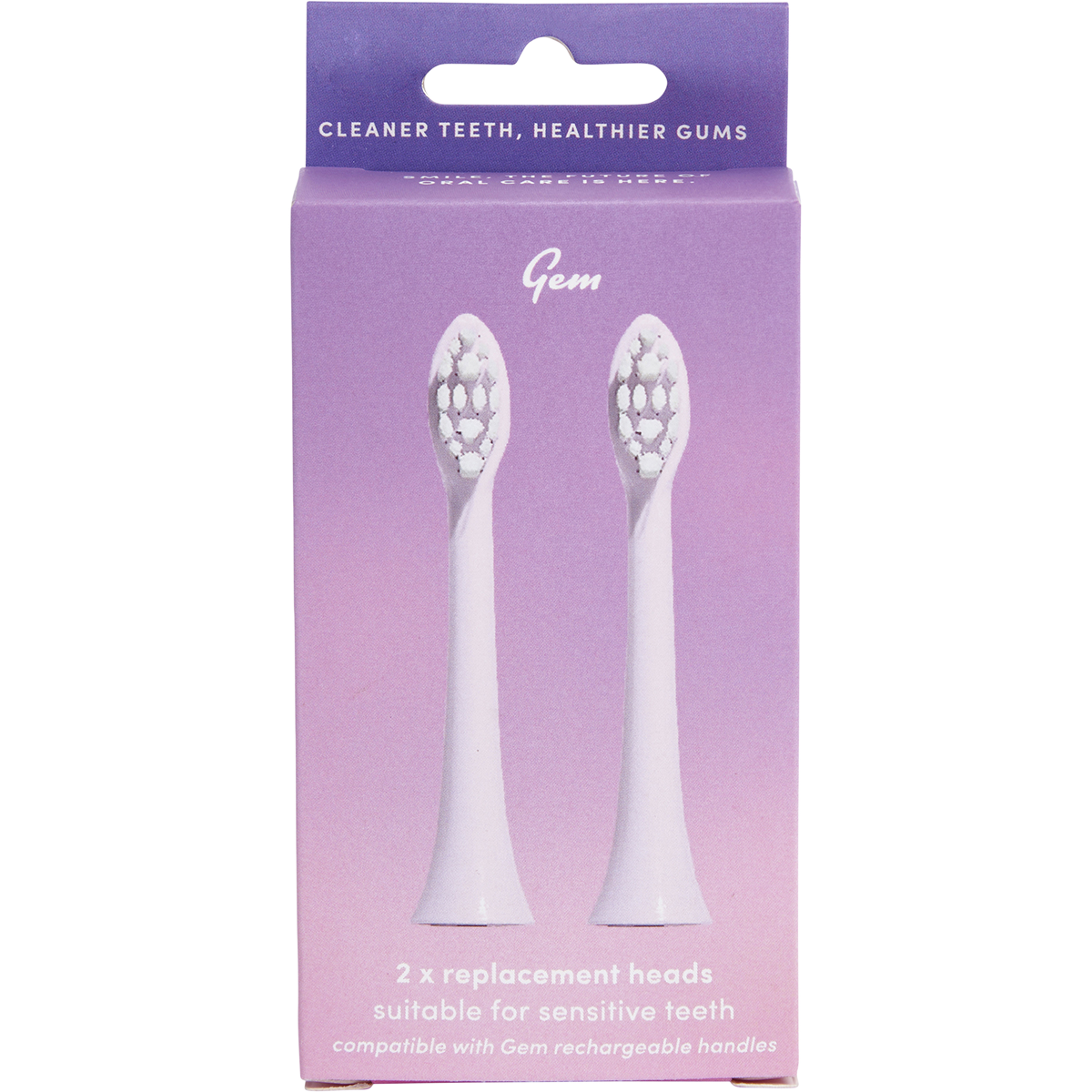 GEM - Electric Toothbrush Replacement Heads Rose 2pk