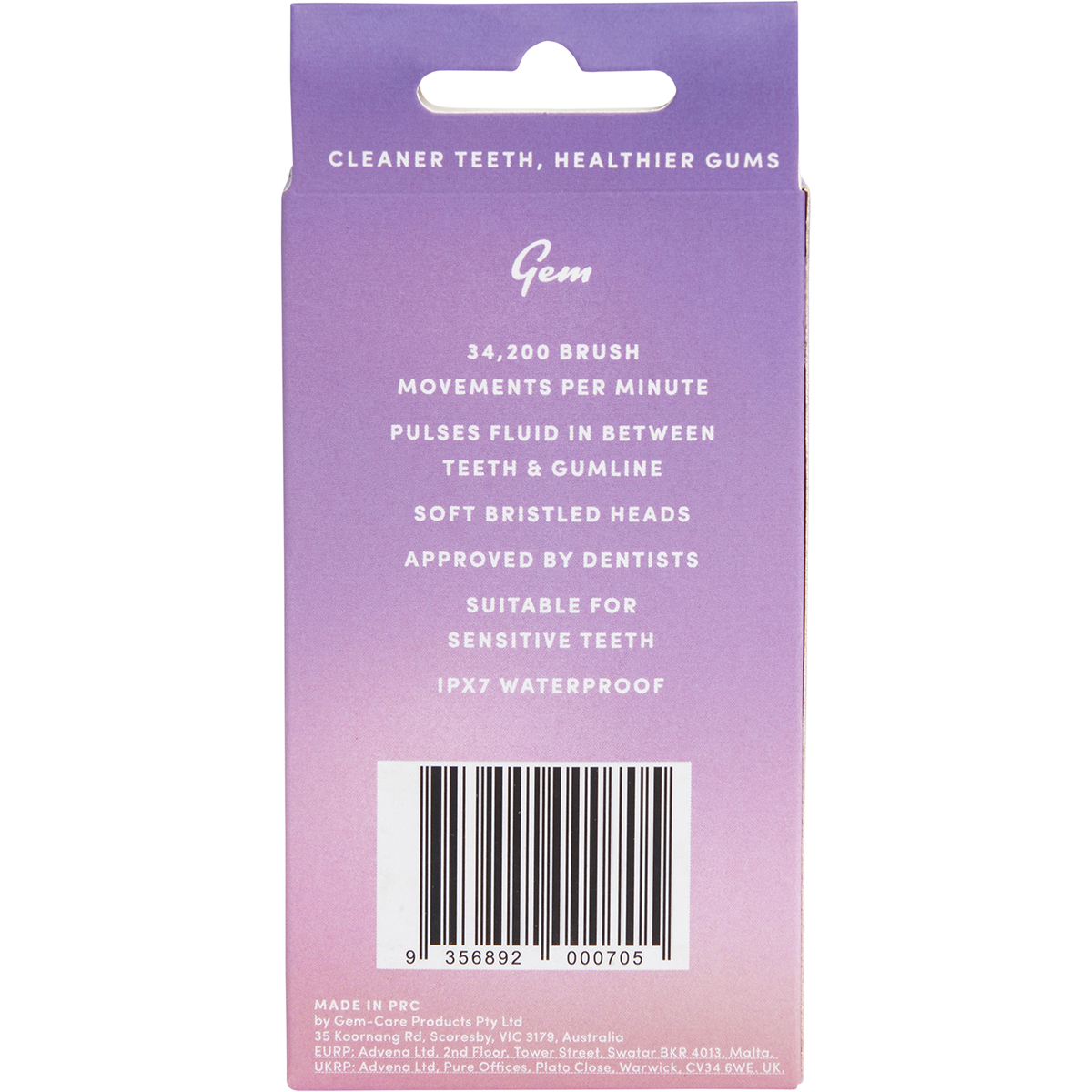 GEM - Electric Toothbrush Replacement Heads Rose 2pk