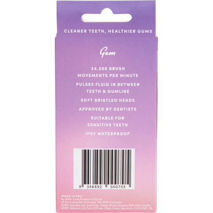 GEM - Electric Toothbrush Replacement Heads Rose 2pk