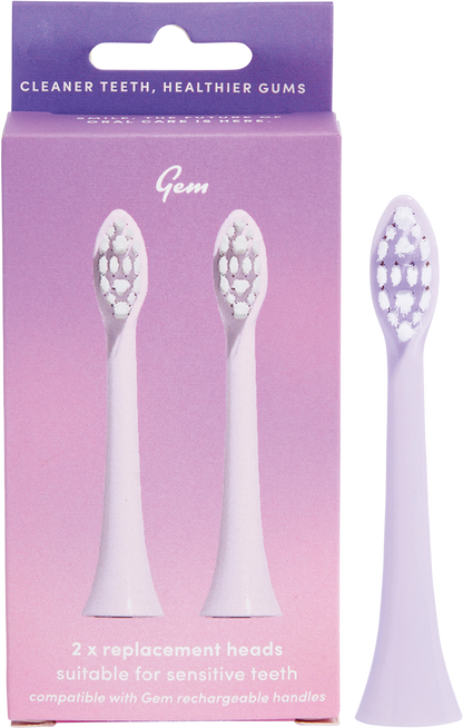 GEM - Electric Toothbrush Replacement Heads Rose 2pk