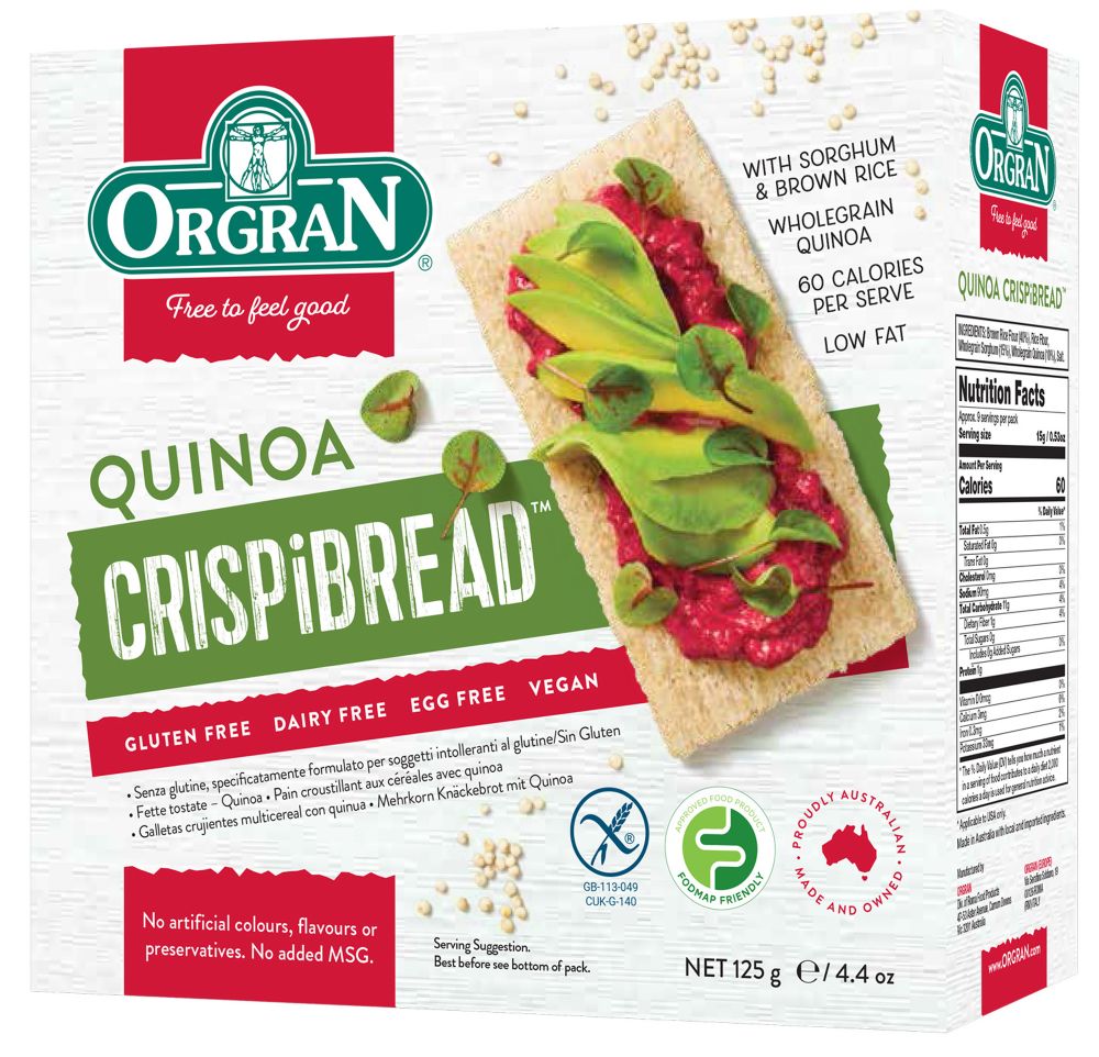 Orgran - Orgran Toasted MultiGrain Crispibread w/Quinoa 125g