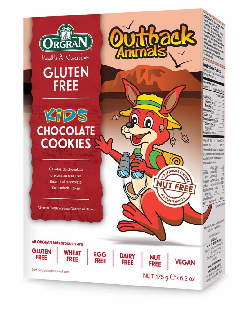 Orgran - Kids Outback Animals Chocolate Cookies 175g