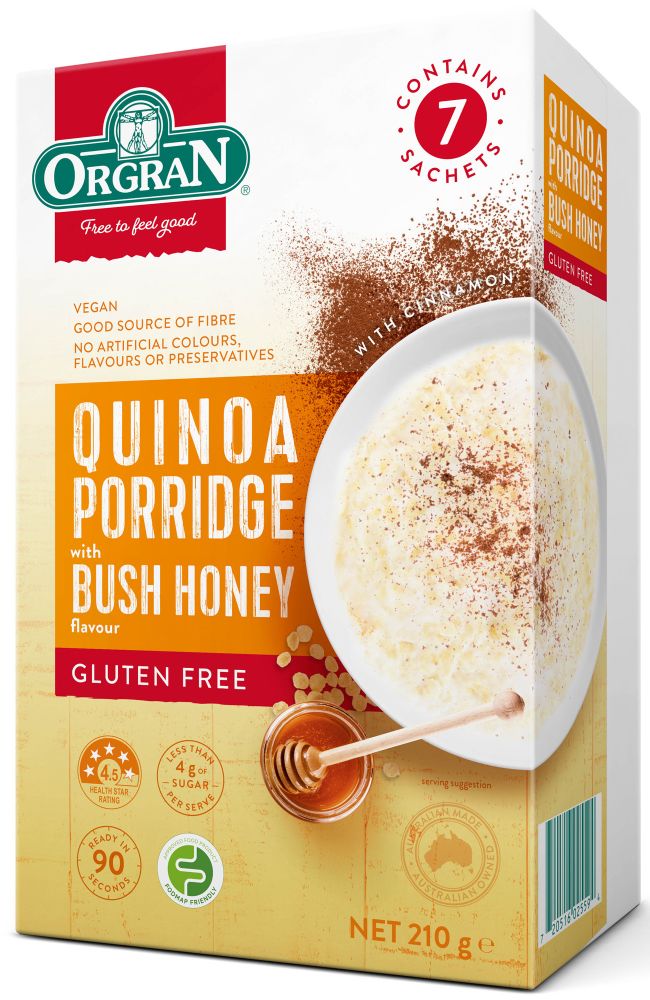 Orgran - Quinoa Porridge Honey G/F (7x30g Sachets) 210g