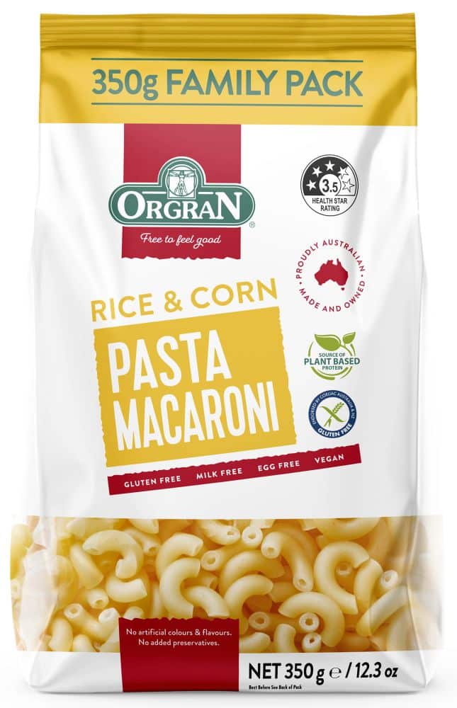 Orgran - Rice & Corn Macaroni Pasta G/F 350g