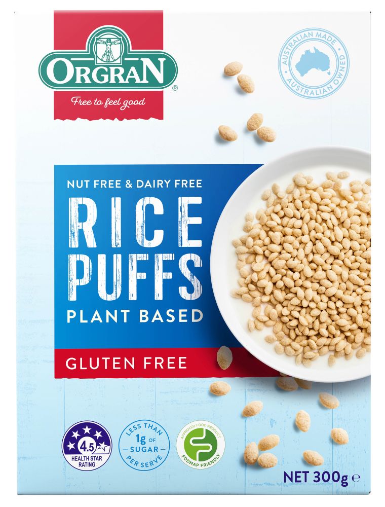 Orgran - Rice Puffs Plant Based Cereal G/F 300g