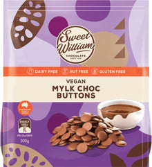 Sweet William - Choc Baking Buttons G/F 300g