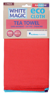 White Magic - EcoCloth Tea Towel Rainbow 3Pk