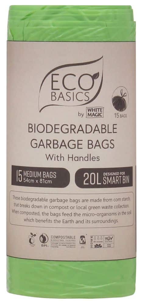 Eco Basics - Eco Basics Biodegradable Garbage Bin Bags - 15Bags/Roll 20lt