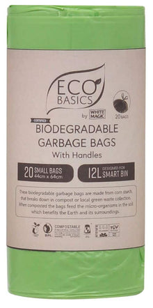 Eco Basics - Biodegradable Garbage Bin Bags - 20Bags/Roll 12lt