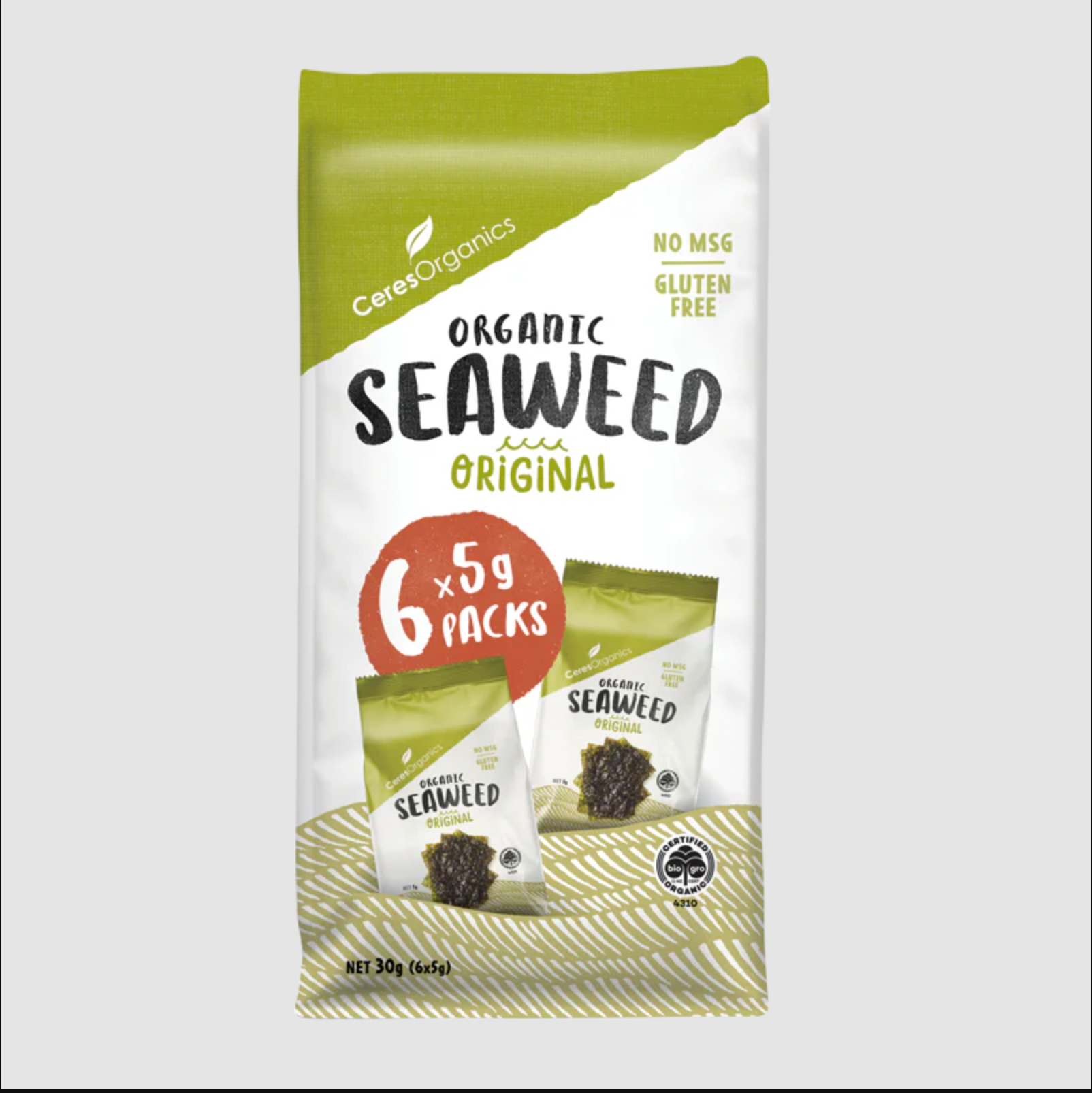 Ceres Organics - Organic Roasted Seaweed Multipack, Original 30g