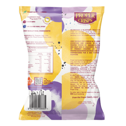 Proper Crisps - Big Cut Purple & Gold Cracked Pepper & Sea Salt 140g