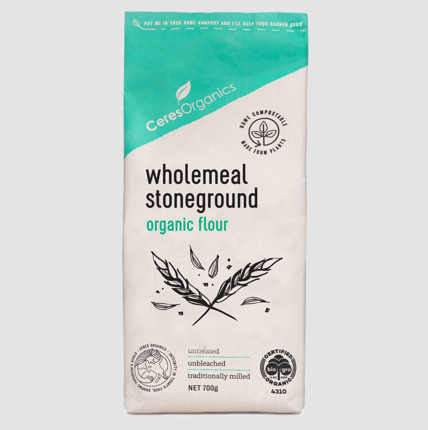 Ceres Organics - Organic Wholemeal Stoneground Flour 800g