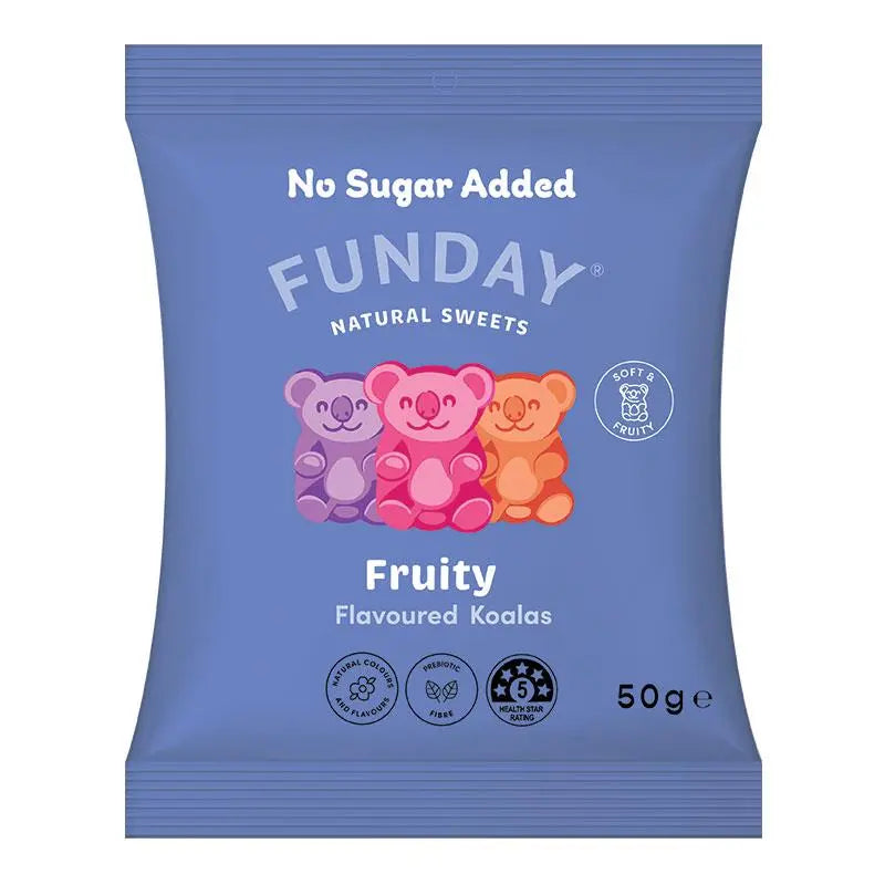 Funday Natural Sweets - Fruity Flavoured Gummy Koalas 50g