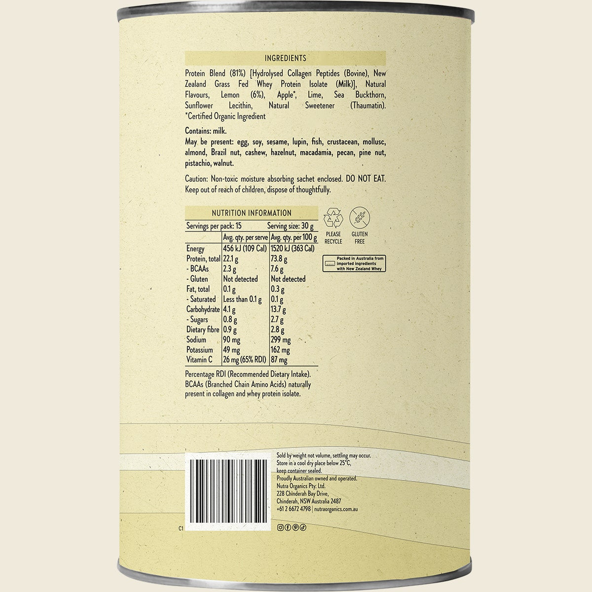 Nutra Naturals - Protein Water Lemonade 450g