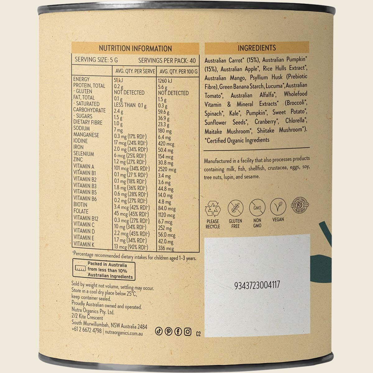Nutra Naturals - Veggie Hero 200g