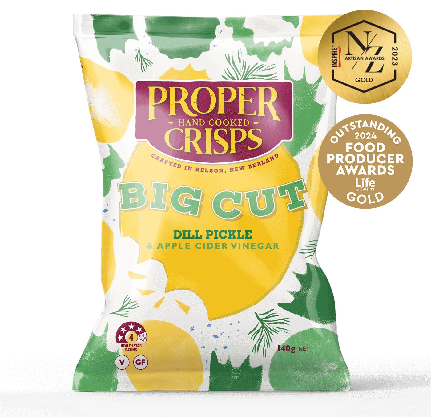 Proper Crisps - Big Cut Dill Pickle 140g
