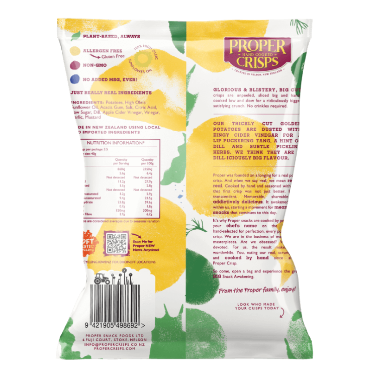 Proper Crisps - Big Cut Dill Pickle 140g